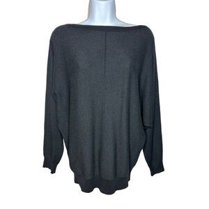 Makarthy Sz S/M Cashmere Blend Dolman Sleeve Blouse Top, Black (1381)